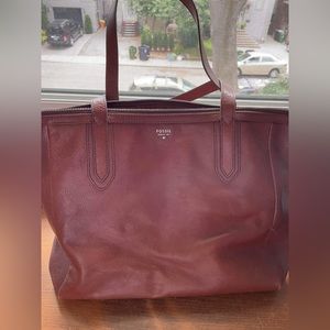 Chestnut brown leather satchel